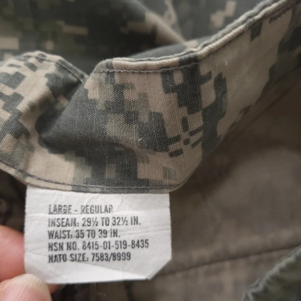 US Army ACU Combat Cargo Pants Large Regular Digital Camo UCP Military Surplus